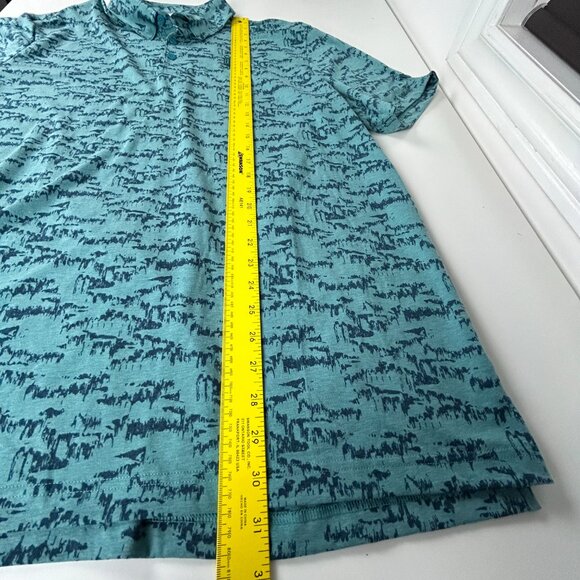 Adidas Polo Golf Shirt Mens 2XL Go-To Printed Green‎ Blue Shirt Preppy II7835 - Picture 9 of 16